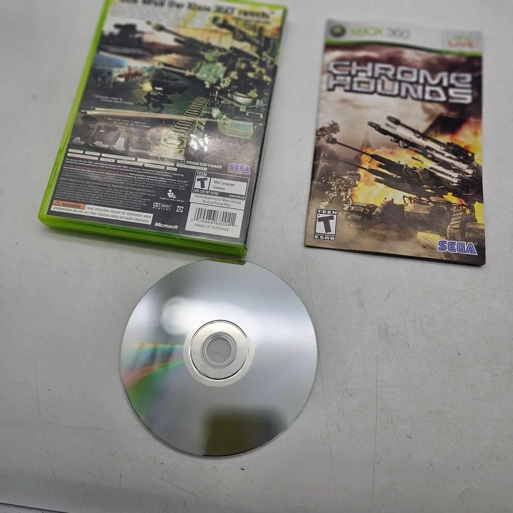 Chrome Hounds Xbox 360 Video Game Complete CIB SEGA Shooter T Teen NTSC